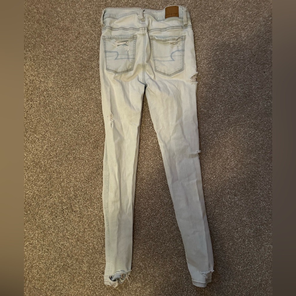 Light Blue Distressed Women's Jeans - Picture 4 of 5